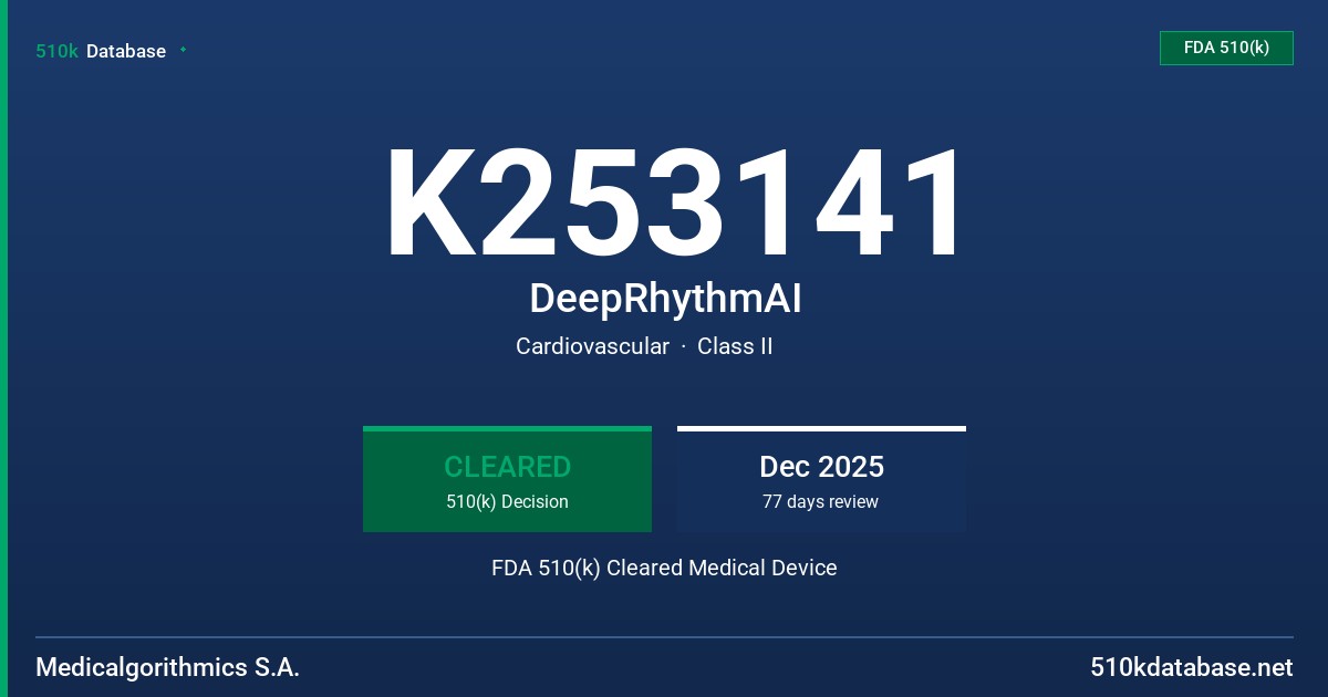 K253141 DeepRhythmAI FDA 510(k) Cleared Medical Device