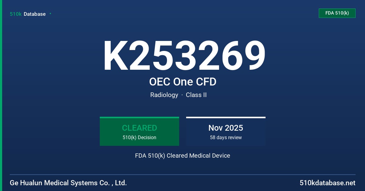 K253269 OEC One CFD FDA 510(k) Cleared Medical Device