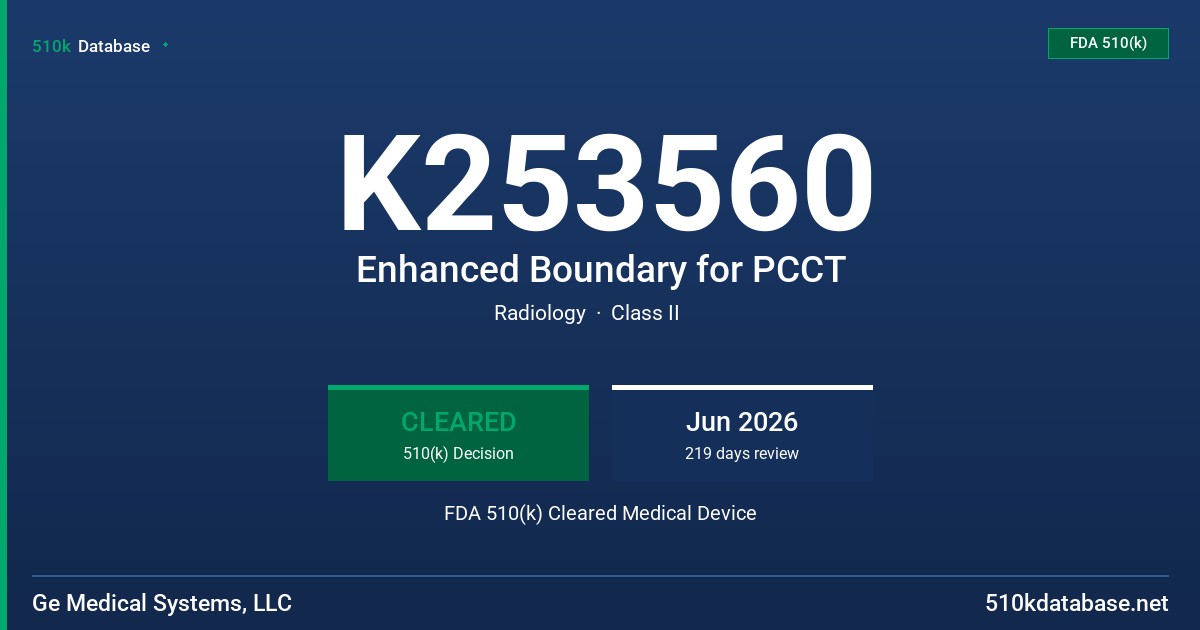 K253560 Enhanced Boundary for PCCT FDA 510(k) Cleared Medical Device