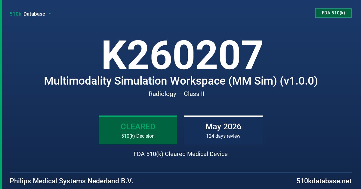 K260207 Multimodality Simulation Workspace (MM Sim) (v1.0.0) FDA 510(k) Cleared Medical Device