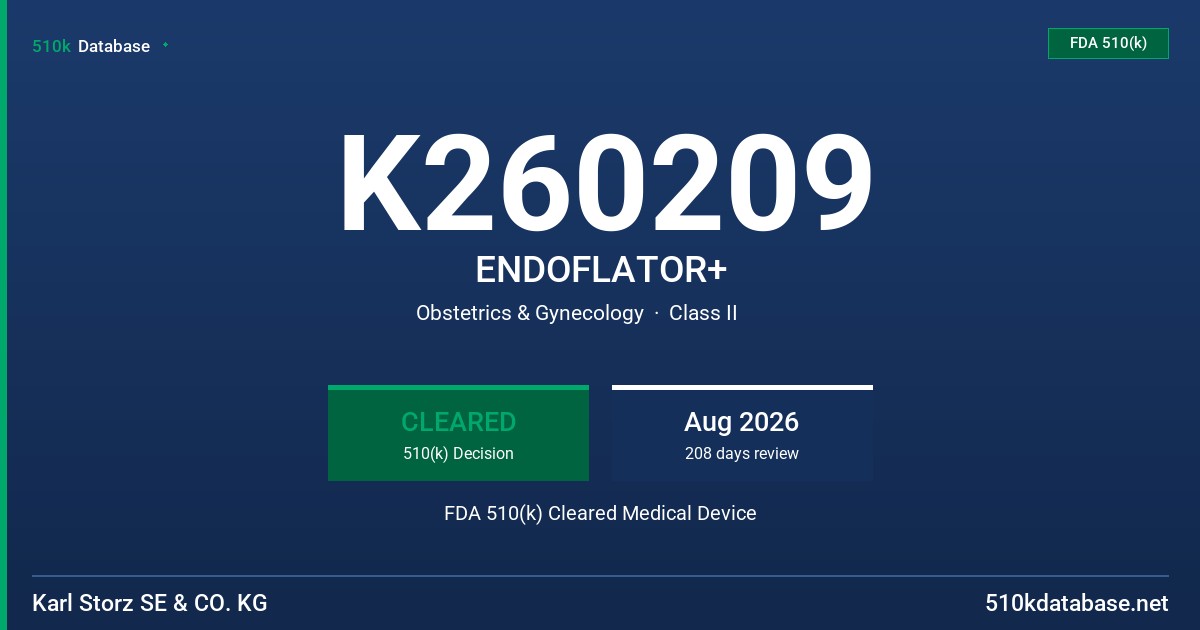 K260209 ENDOFLATOR+ FDA 510(k) Cleared Medical Device