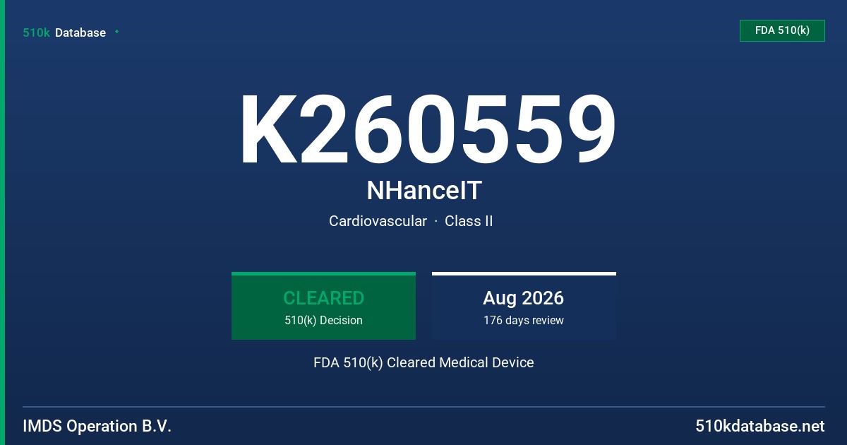 K260559 NHanceIT FDA 510(k) Cleared Medical Device