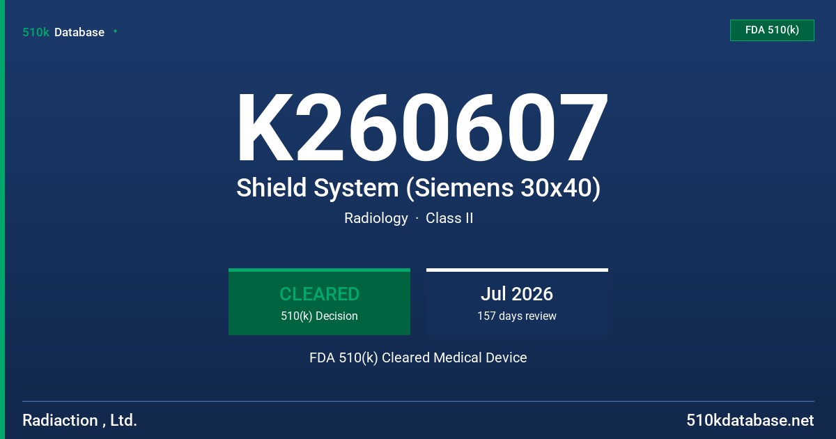 K260607 Shield System (Siemens 30x40) FDA 510(k) Cleared Medical Device