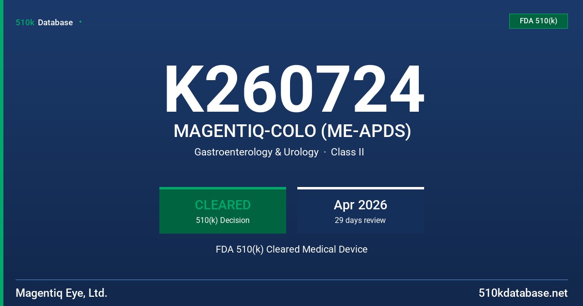 K260724 MAGENTIQ-COLO (ME-APDS) FDA 510(k) Cleared Medical Device