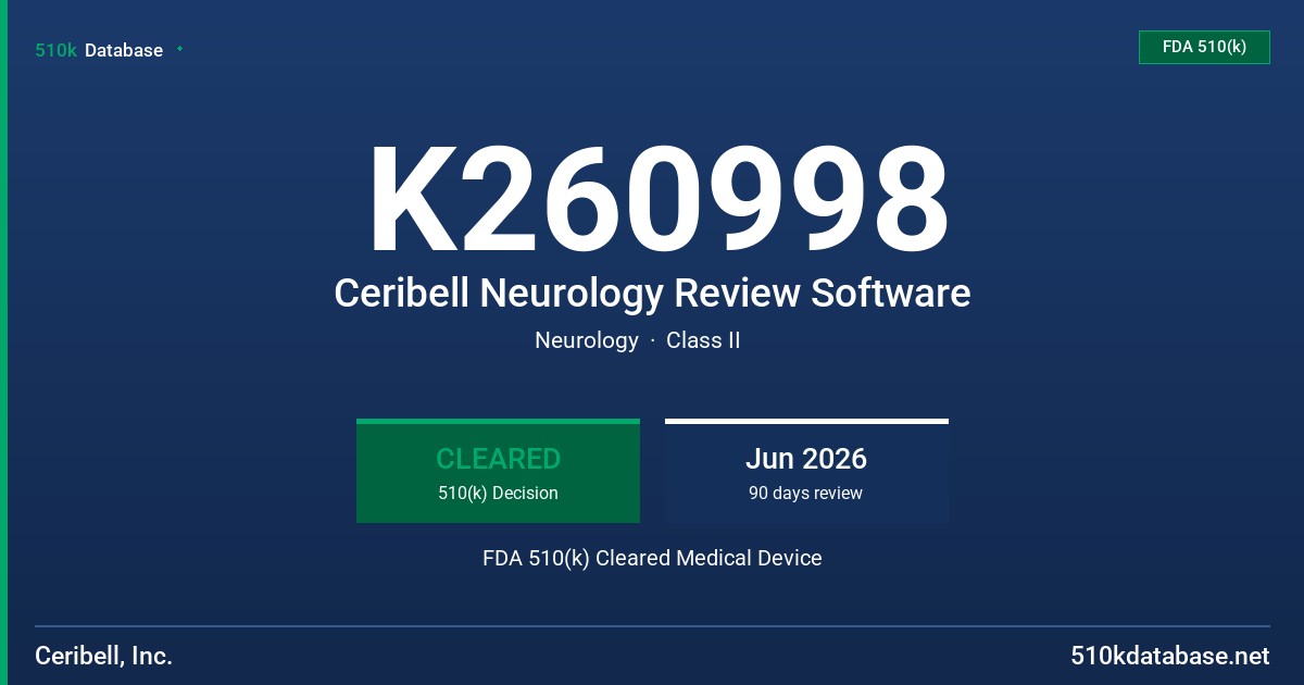 K260998 Ceribell Neurology Review Software FDA 510(k) Cleared Medical Device