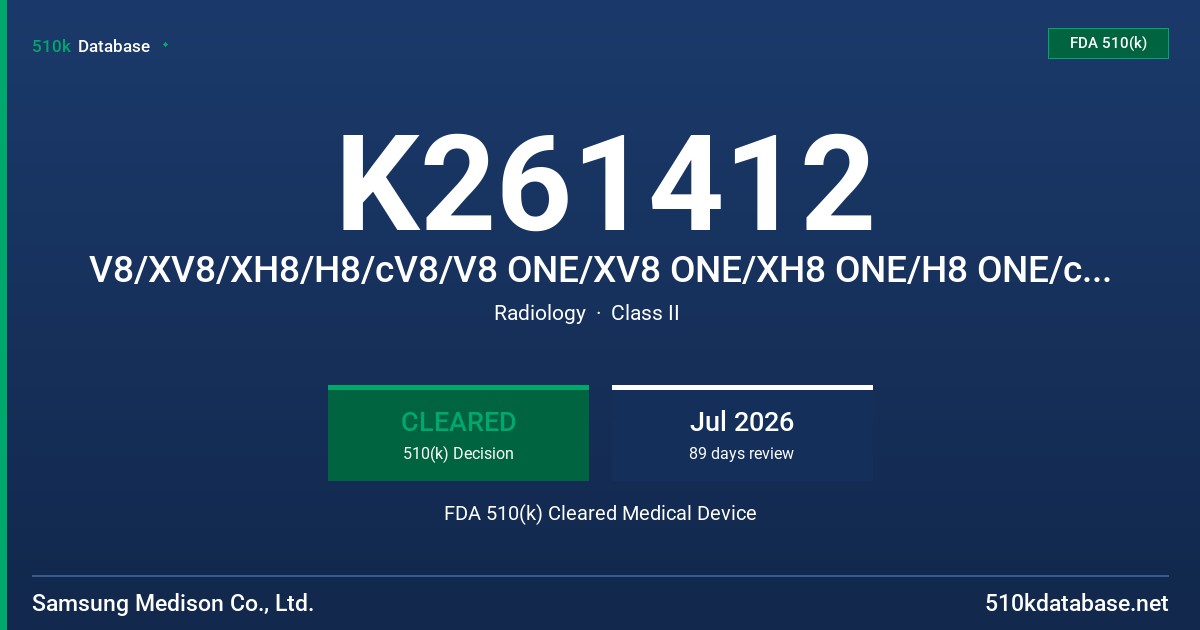 K261412 V8/XV8/XH8/H8/cV8/V8 ONE/XV8 ONE/XH8 ONE/H8 ONE/cV8 ONE Diagnostic Ultrasound System FDA 510(k) Cleared Medical Device