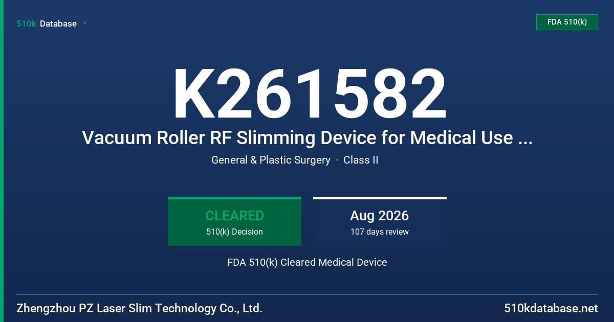 K261582 Vacuum Roller RF Slimming Device for Medical Use (PZ-FY66-01, PZ-FY66-02) FDA 510(k) Cleared Medical Device