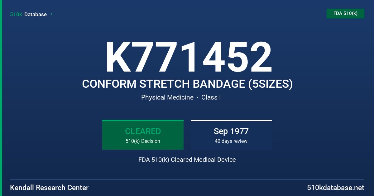 K771452 CONFORM STRETCH BANDAGE (5SIZES) FDA 510(k) Cleared Medical Device