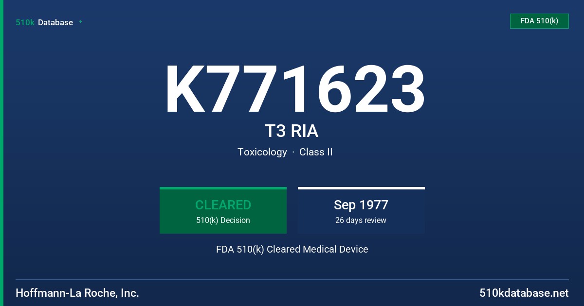 K771623 T3 RIA FDA 510(k) Cleared Medical Device
