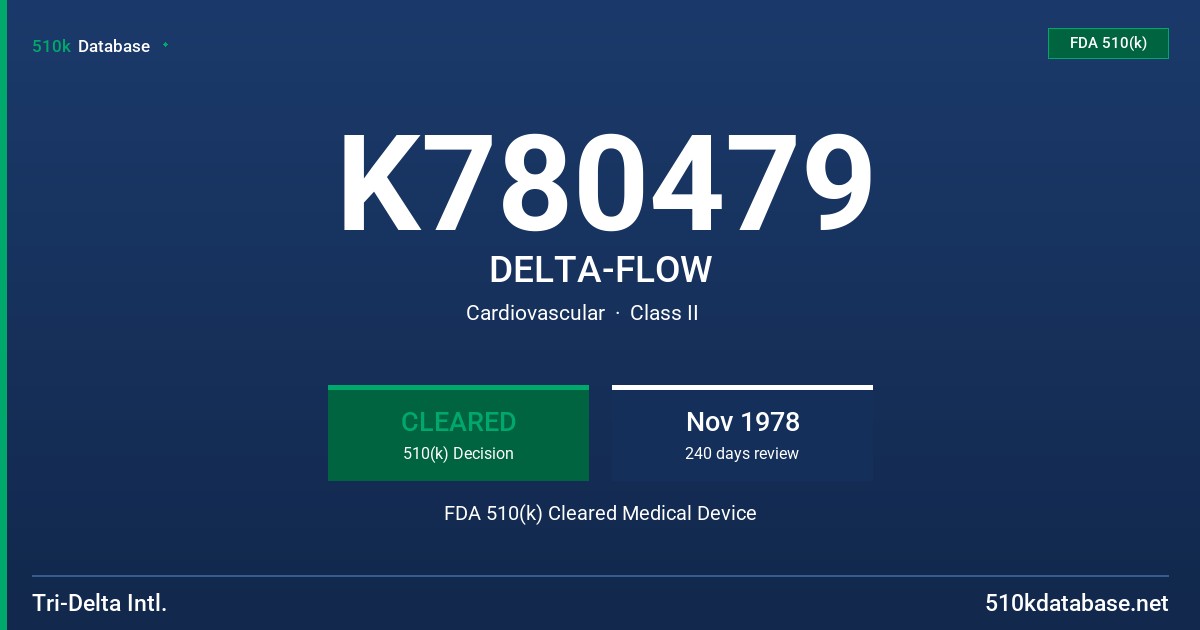 K780479 DELTA-FLOW FDA 510(k) Cleared Medical Device