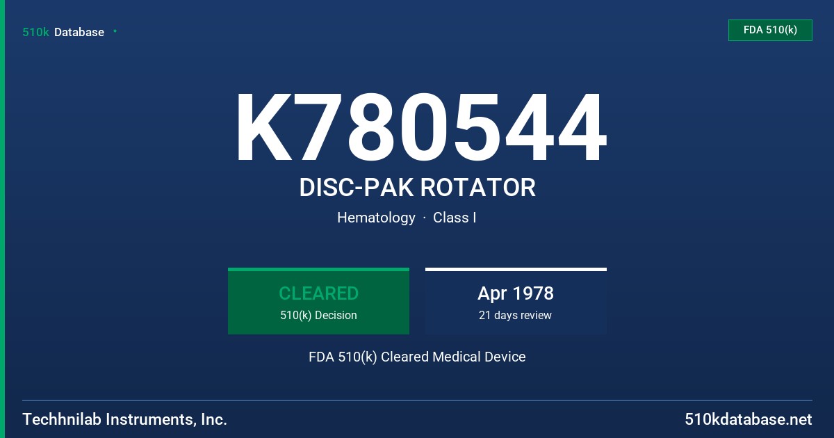K780544 DISC-PAK ROTATOR FDA 510(k) Cleared Medical Device