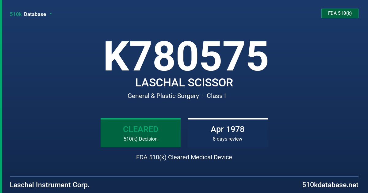K780575 LASCHAL SCISSOR FDA 510(k) Cleared Medical Device