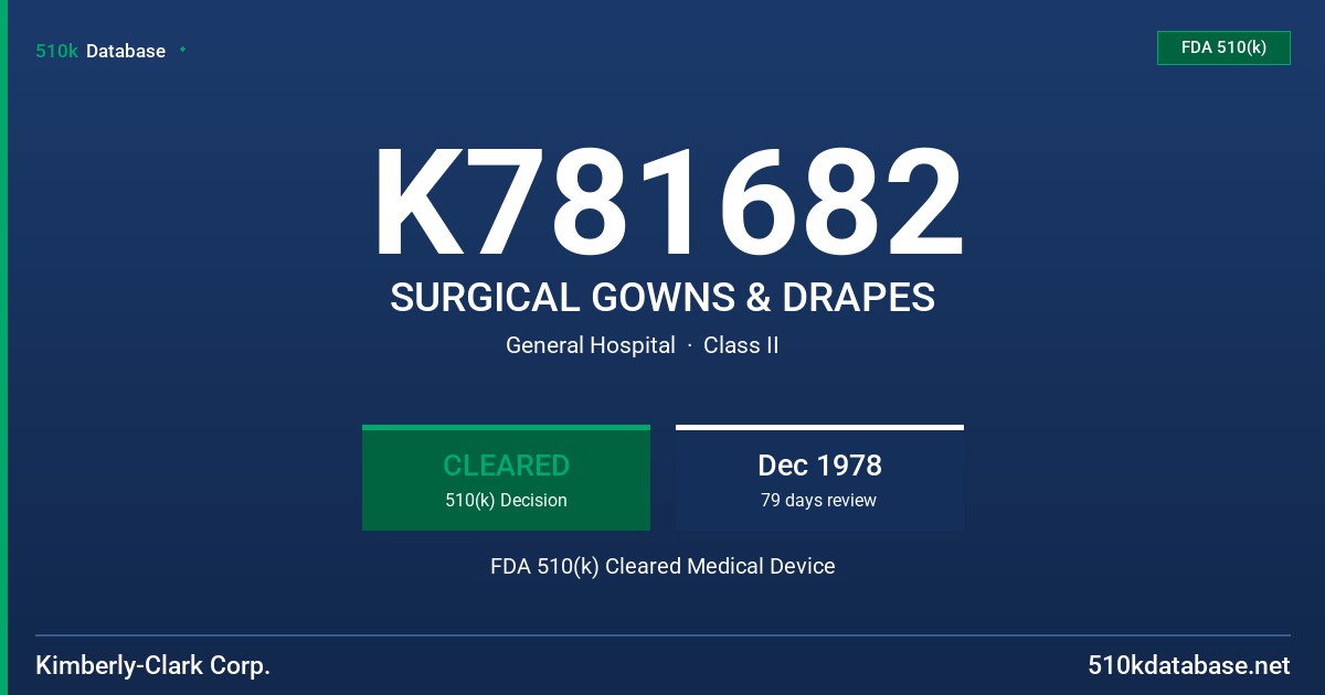 K781682 SURGICAL GOWNS & DRAPES FDA 510(k) Cleared Medical Device