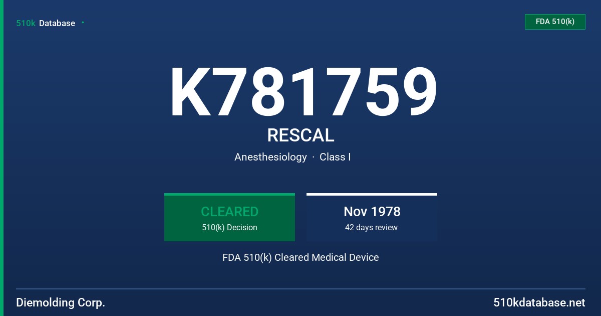K781759 RESCAL FDA 510(k) Cleared Medical Device