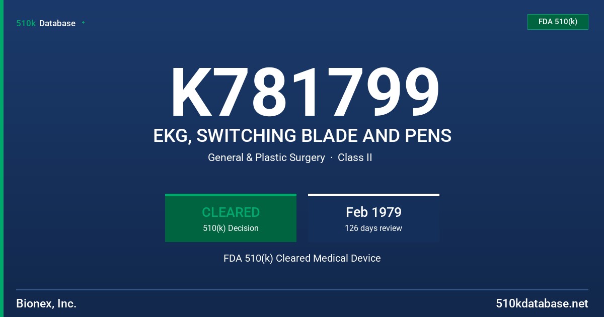 K781799 EKG, SWITCHING BLADE AND PENS FDA 510(k) Cleared Medical Device
