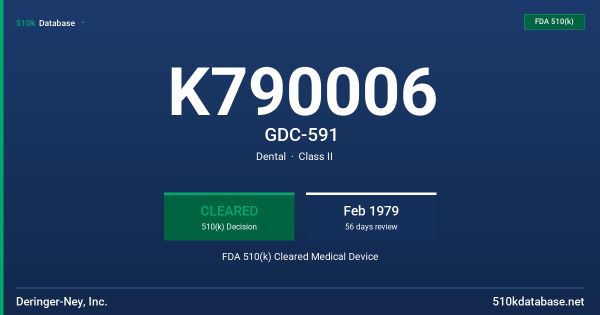 K790006 GDC-591 FDA 510(k) Cleared Medical Device