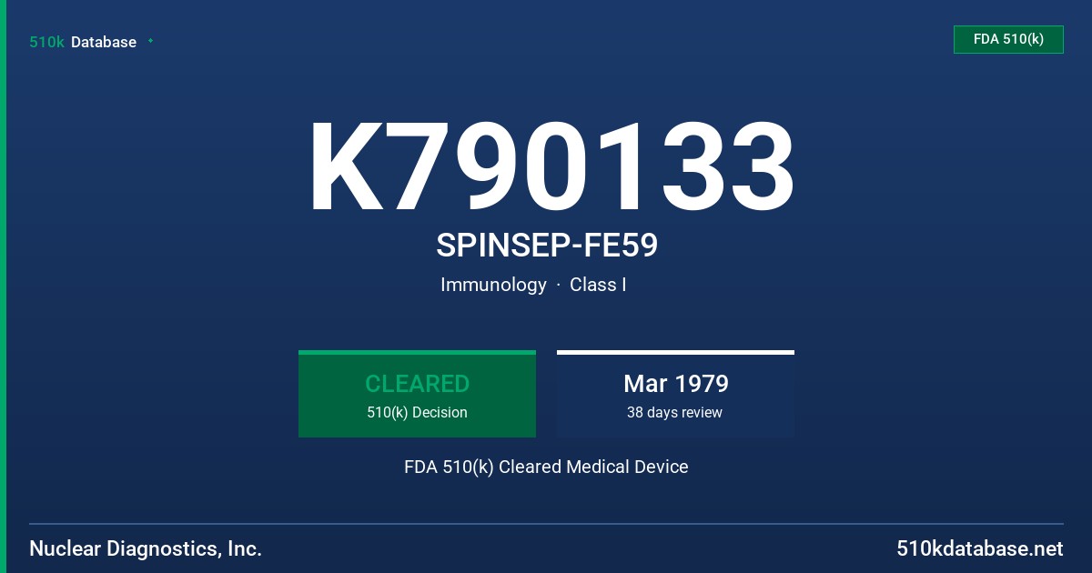 K790133 SPINSEP-FE59 FDA 510(k) Cleared Medical Device