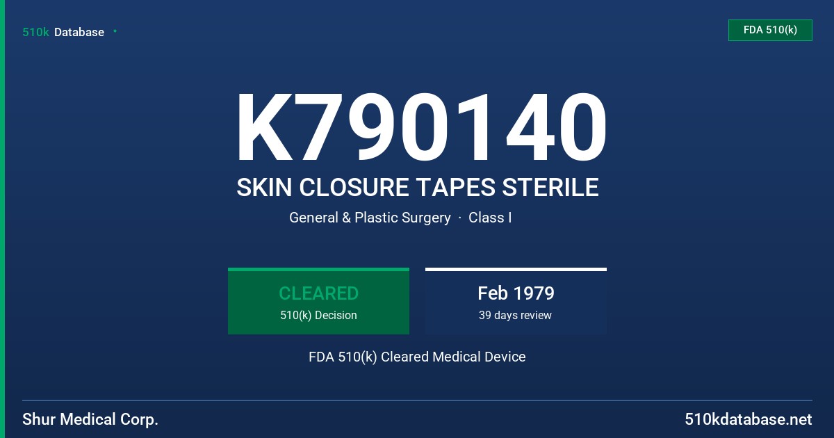 K790140 SKIN CLOSURE TAPES STERILE FDA 510(k) Cleared Medical Device