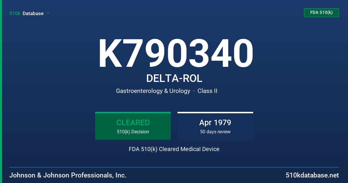 K790340 DELTA-ROL FDA 510(k) Cleared Medical Device
