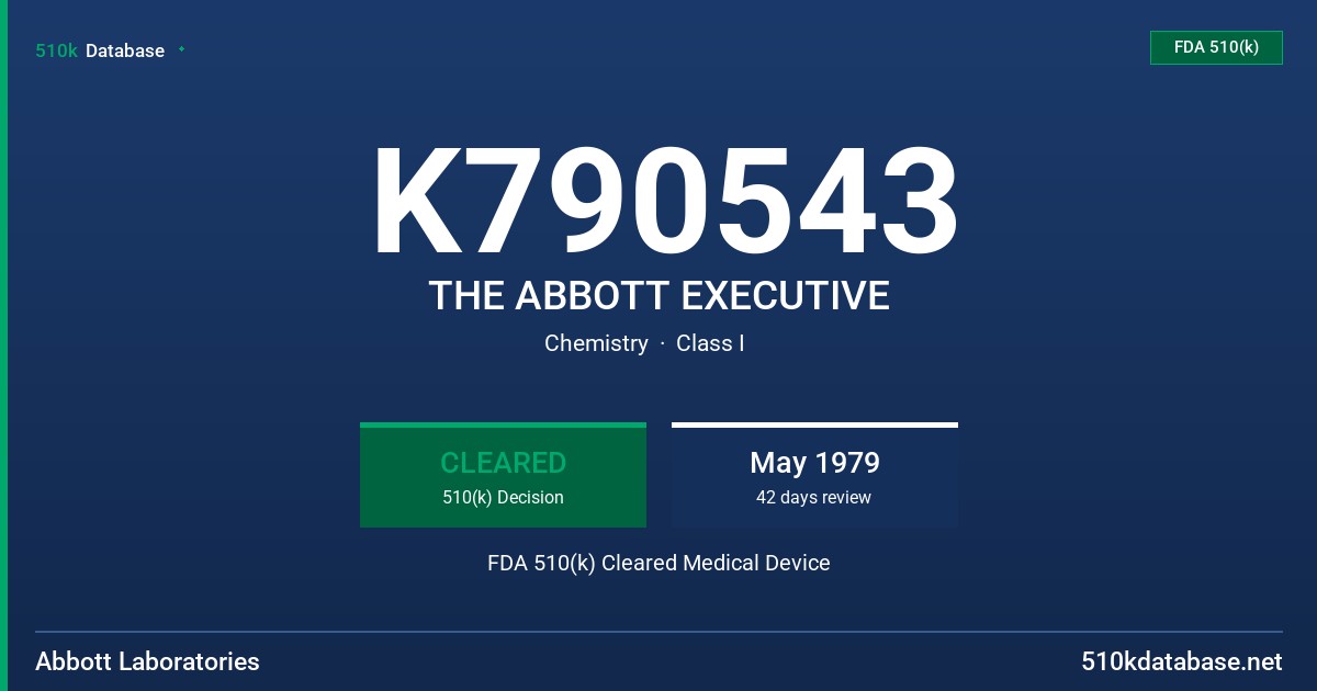 K790543 THE ABBOTT EXECUTIVE FDA 510(k) Cleared Medical Device