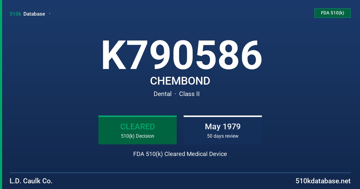 K790586 CHEMBOND FDA 510(k) Cleared Medical Device