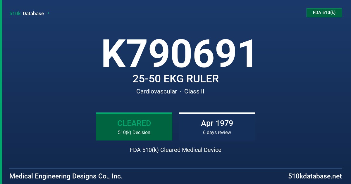 K790691 25-50 EKG RULER FDA 510(k) Cleared Medical Device
