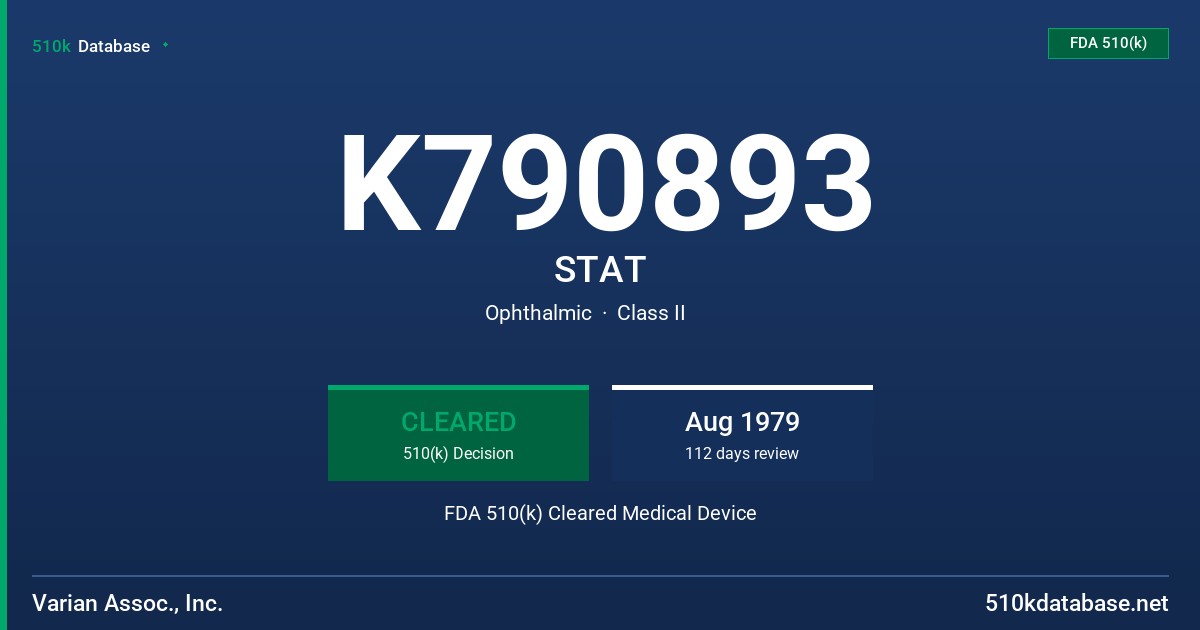 K790893 STAT FDA 510(k) Cleared Medical Device