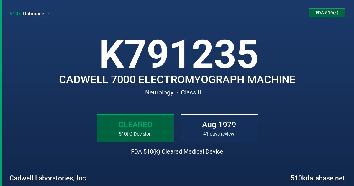 K791235 CADWELL 7000 ELECTROMYOGRAPH MACHINE FDA 510(k) Cleared Medical Device