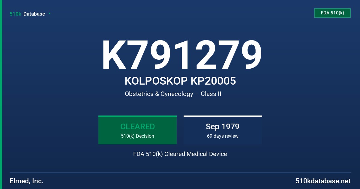 K791279 KOLPOSKOP KP20005 FDA 510(k) Cleared Medical Device