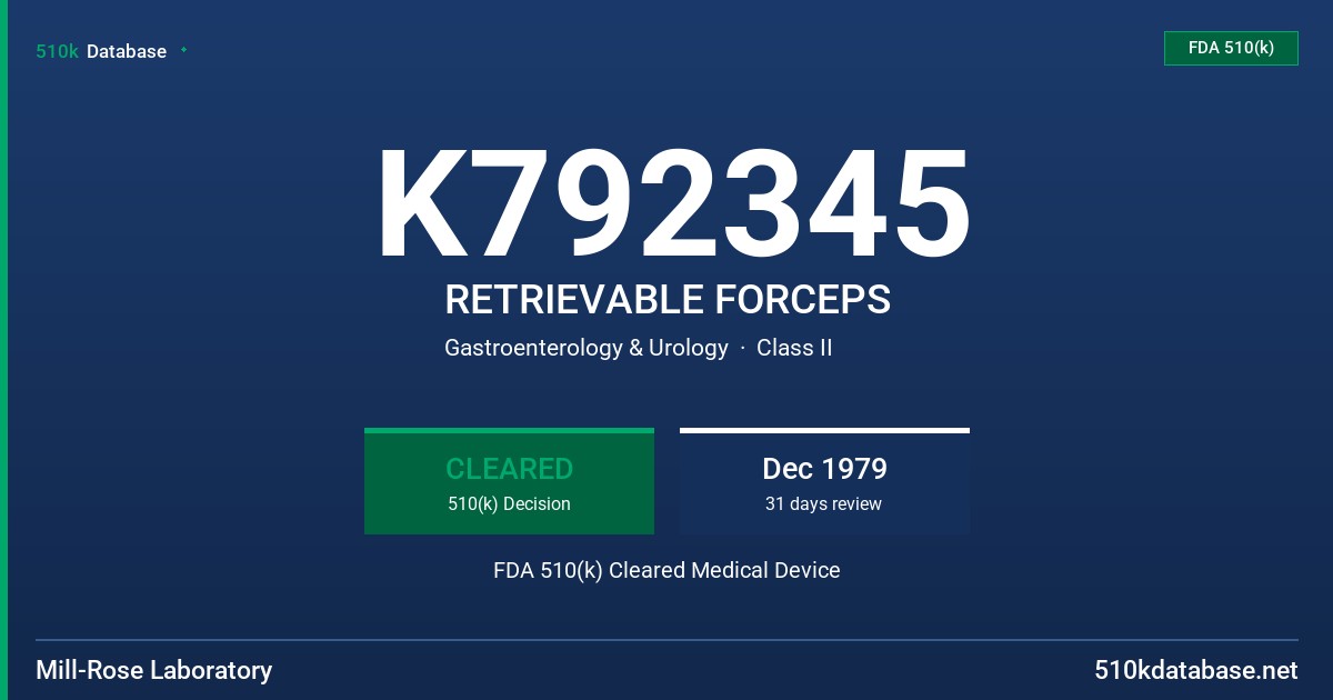 K792345 RETRIEVABLE FORCEPS FDA 510(k) Cleared Medical Device