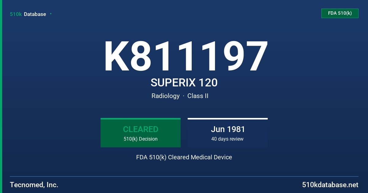 K811197 SUPERIX 120 FDA 510(k) Cleared Medical Device