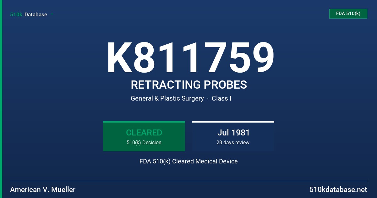 K811759 RETRACTING PROBES FDA 510(k) Cleared Medical Device