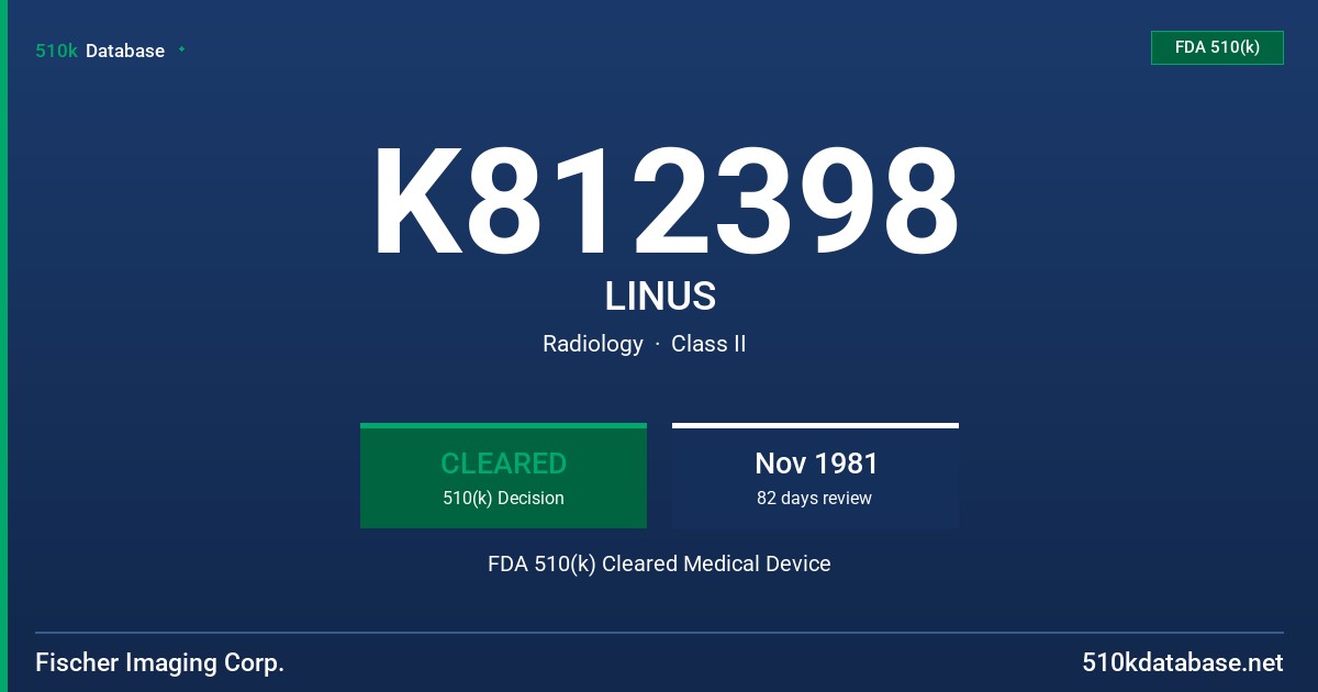 K812398 LINUS FDA 510(k) Cleared Medical Device