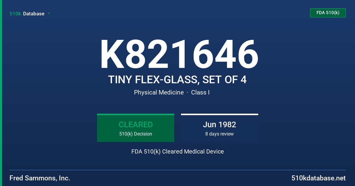 K821646 TINY FLEX-GLASS, SET OF 4 FDA 510(k) Cleared Medical Device