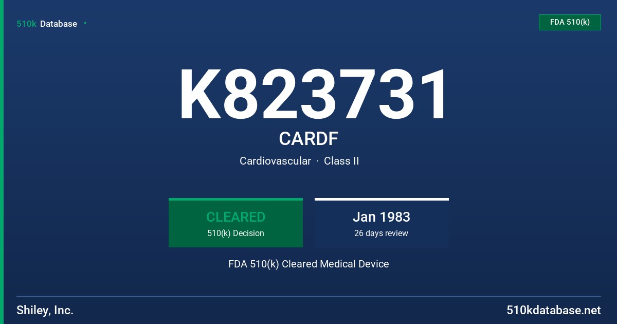 K823731 CARDF FDA 510(k) Cleared Medical Device
