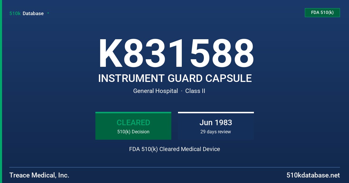 K831588 INSTRUMENT GUARD CAPSULE FDA 510(k) Cleared Medical Device