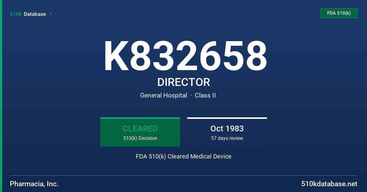 K832658 DIRECTOR FDA 510(k) Cleared Medical Device