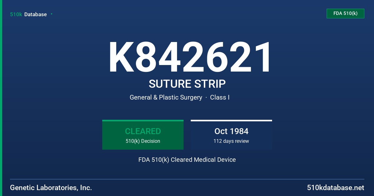 K842621 SUTURE STRIP FDA 510(k) Cleared Medical Device