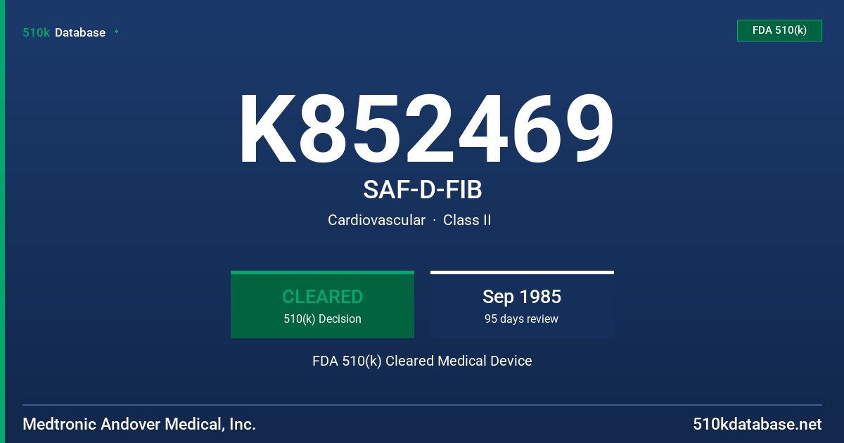 K852469 SAF-D-FIB FDA 510(k) Cleared Medical Device