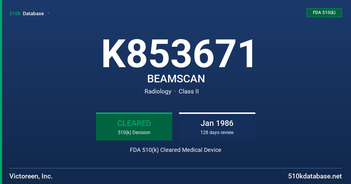 K853671 BEAMSCAN FDA 510(k) Cleared Medical Device