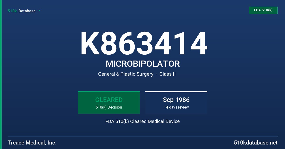 K863414 MICROBIPOLATOR FDA 510(k) Cleared Medical Device