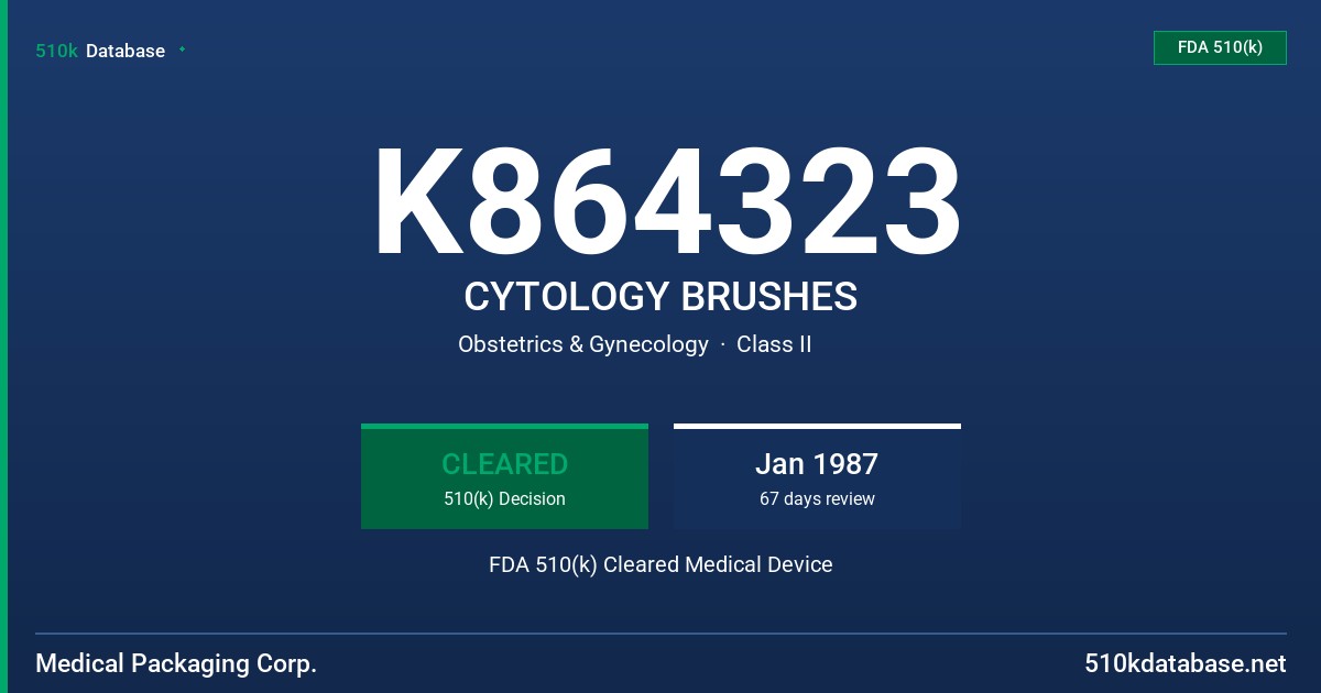 K864323 CYTOLOGY BRUSHES FDA 510(k) Cleared Medical Device