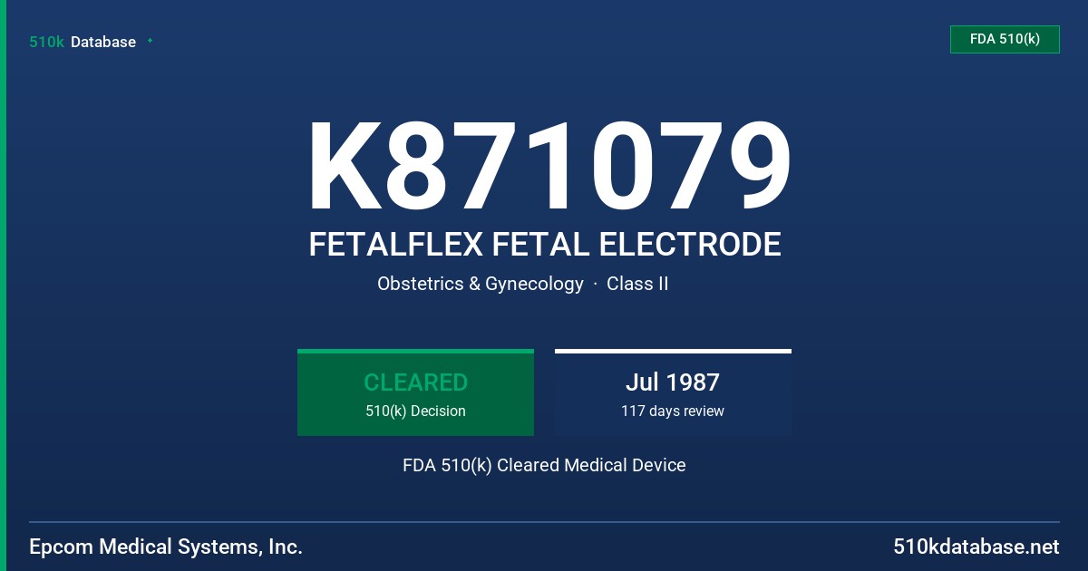 K871079 FETALFLEX FETAL ELECTRODE FDA 510(k) Cleared Medical Device