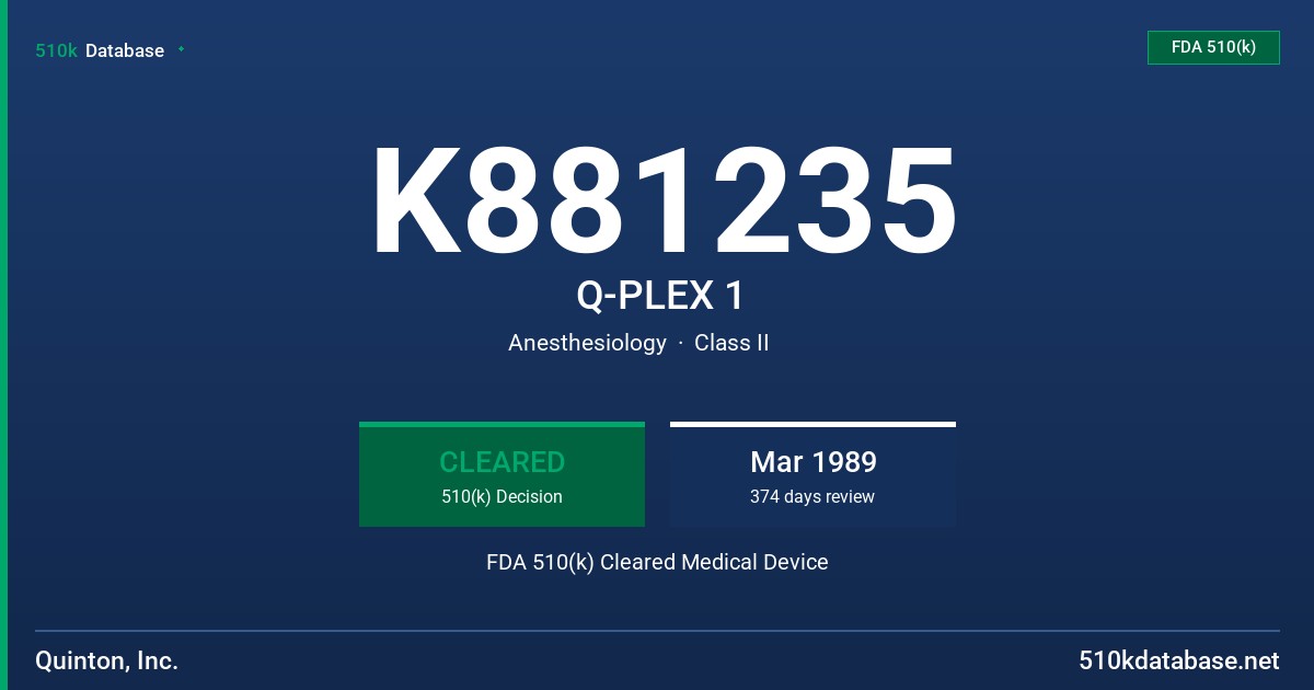 K881235 Q-PLEX 1 FDA 510(k) Cleared Medical Device