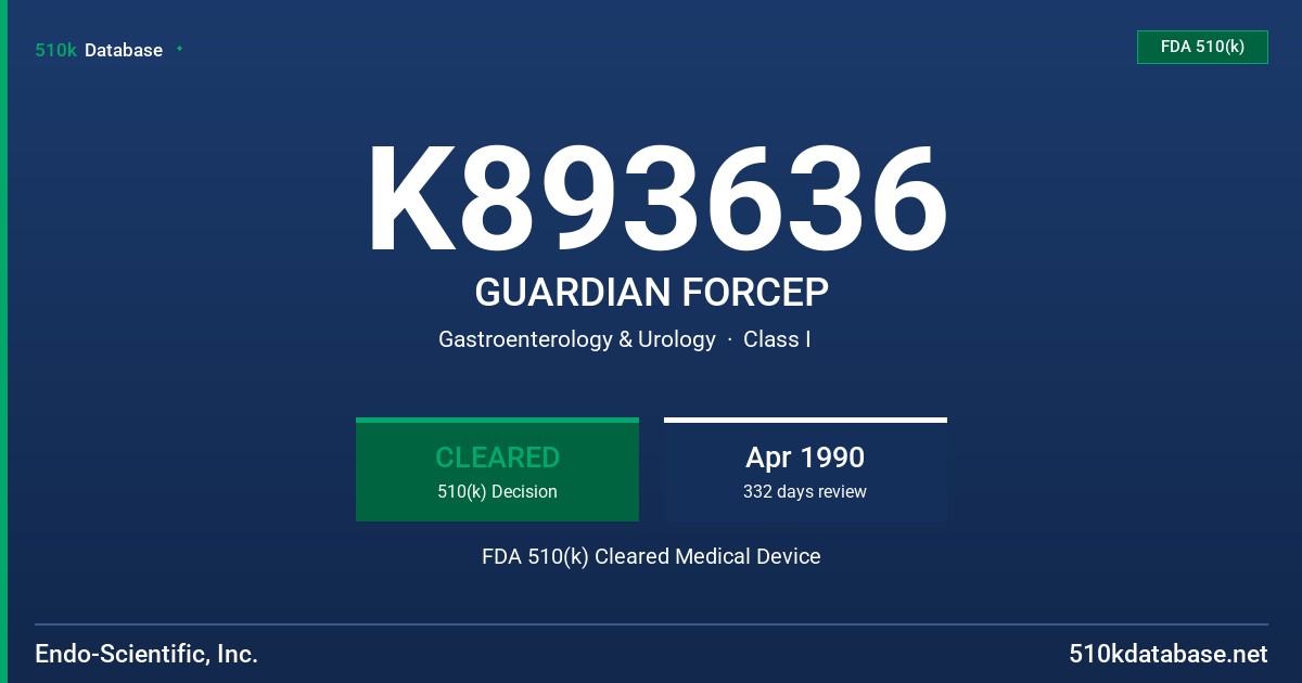 K893636 GUARDIAN FORCEP FDA 510(k) Cleared Medical Device