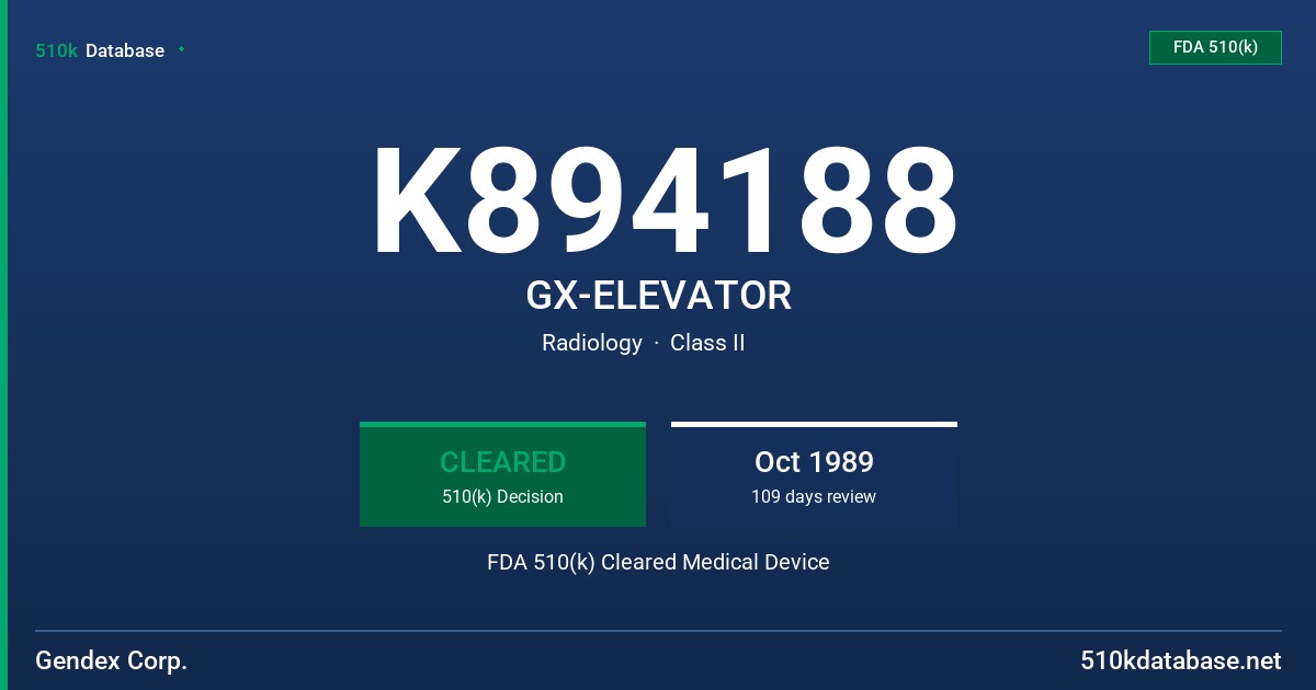 K894188 GX-ELEVATOR FDA 510(k) Cleared Medical Device
