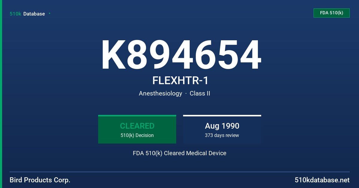 K894654 FLEXHTR-1 FDA 510(k) Cleared Medical Device