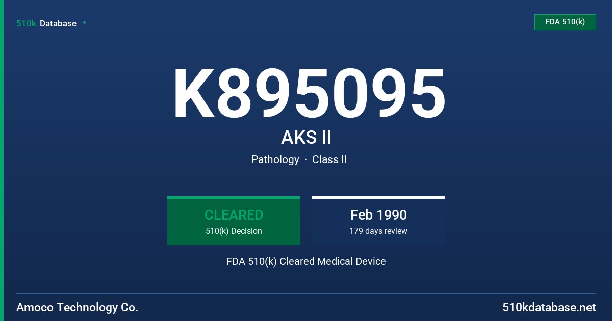 K895095 AKS II FDA 510(k) Cleared Medical Device