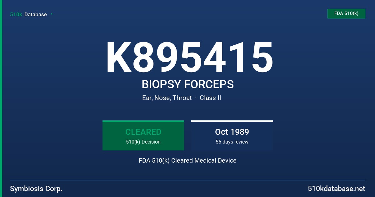 K895415 BIOPSY FORCEPS FDA 510(k) Cleared Medical Device
