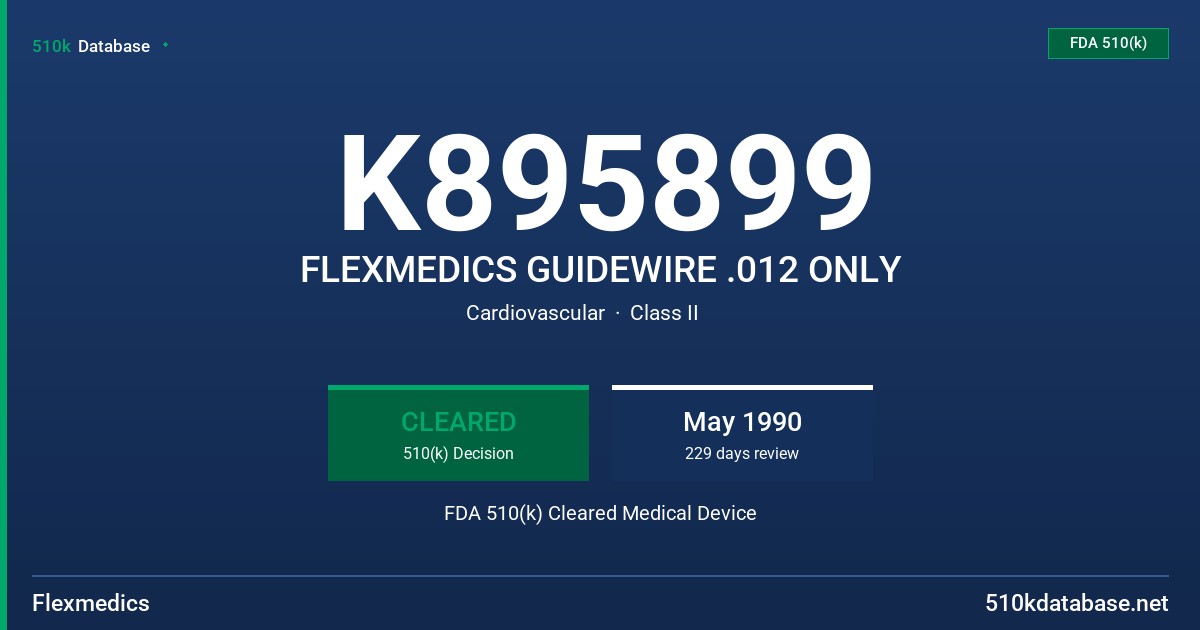 K895899 FLEXMEDICS GUIDEWIRE .012 ONLY FDA 510(k) Cleared Medical Device